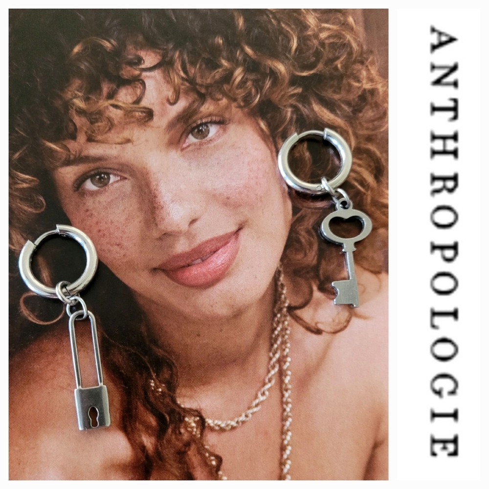ANTHROPOLOGIE Lock and Key Earrings